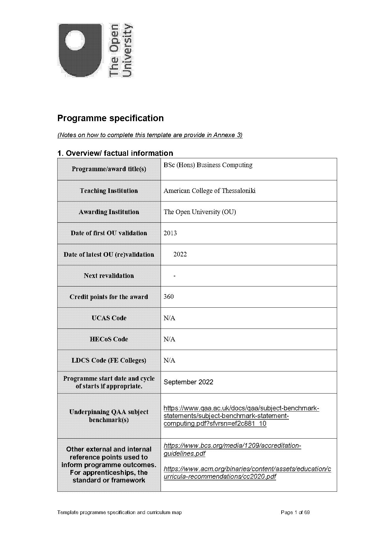 business computing personal statement