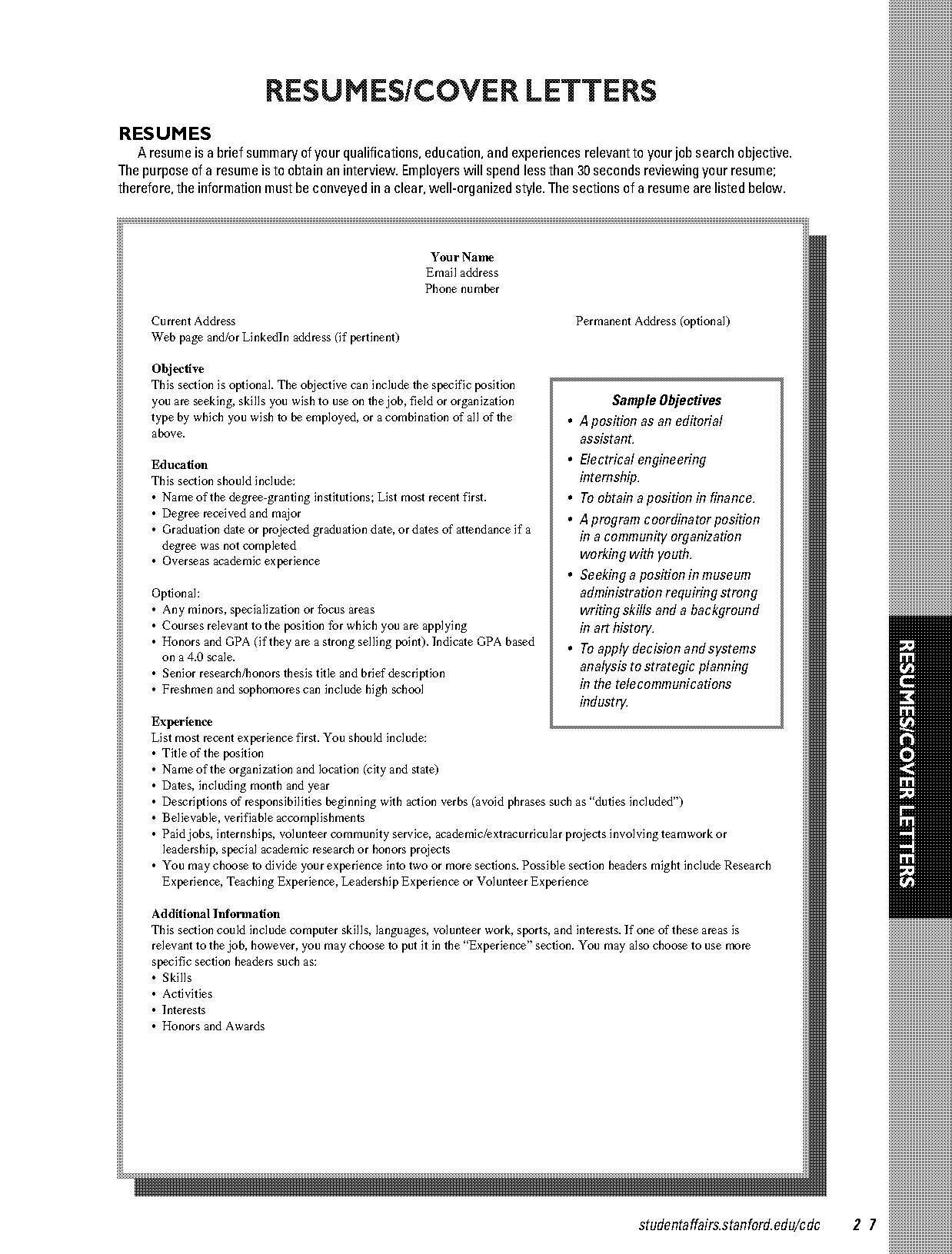 high school resume format